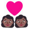 Couple with Heart- Woman- Woman- Medium Skin Tone- Dark Skin Tone emoji on Microsoft